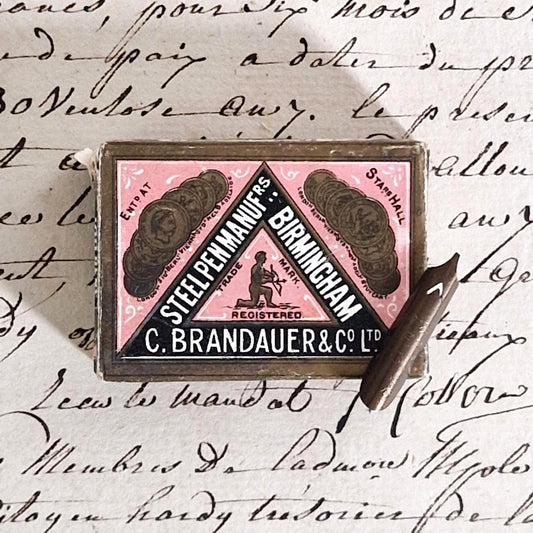 Box of "Brandauer - Steel Pen Birmingham" nibs