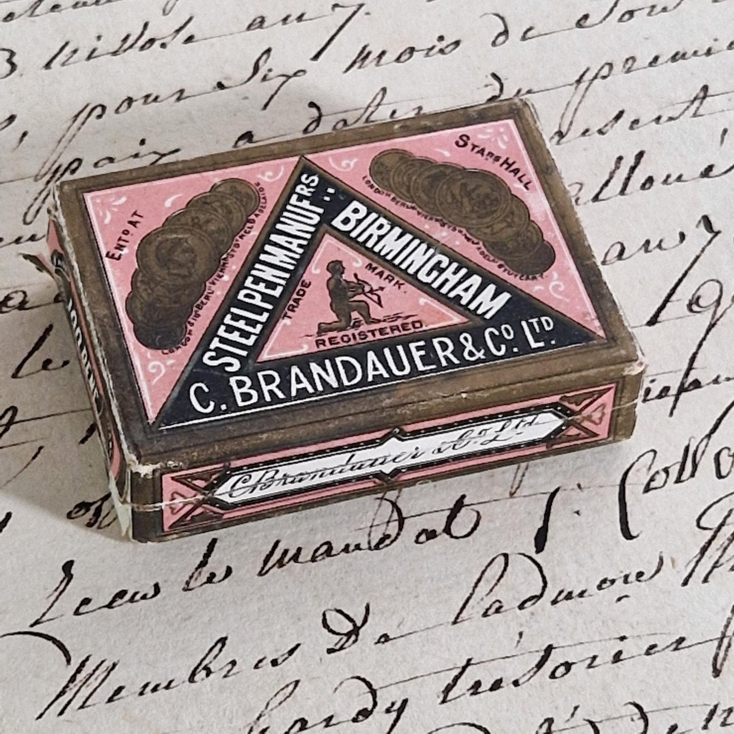 Box of "Brandauer - Steel Pen Birmingham" nibs