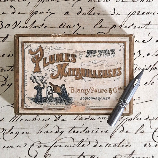 Box of "Machine gun No. 703" nibs, Blanzy poure