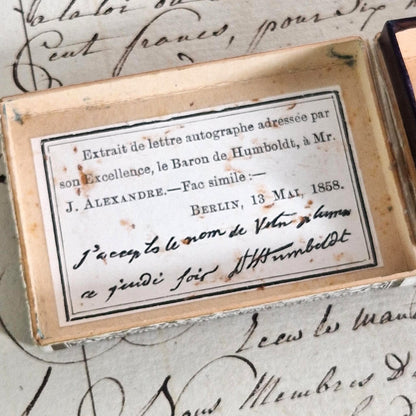 Ancienne boîte de plumes « J. Alexandre », XIXe