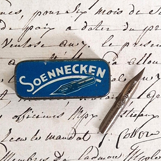 Old "Soennecken" pen nib box, complete