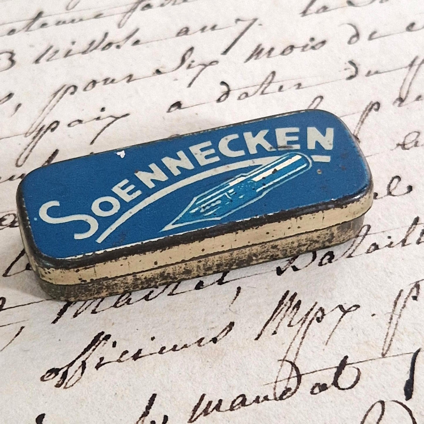Old "Soennecken" pen nib box, complete