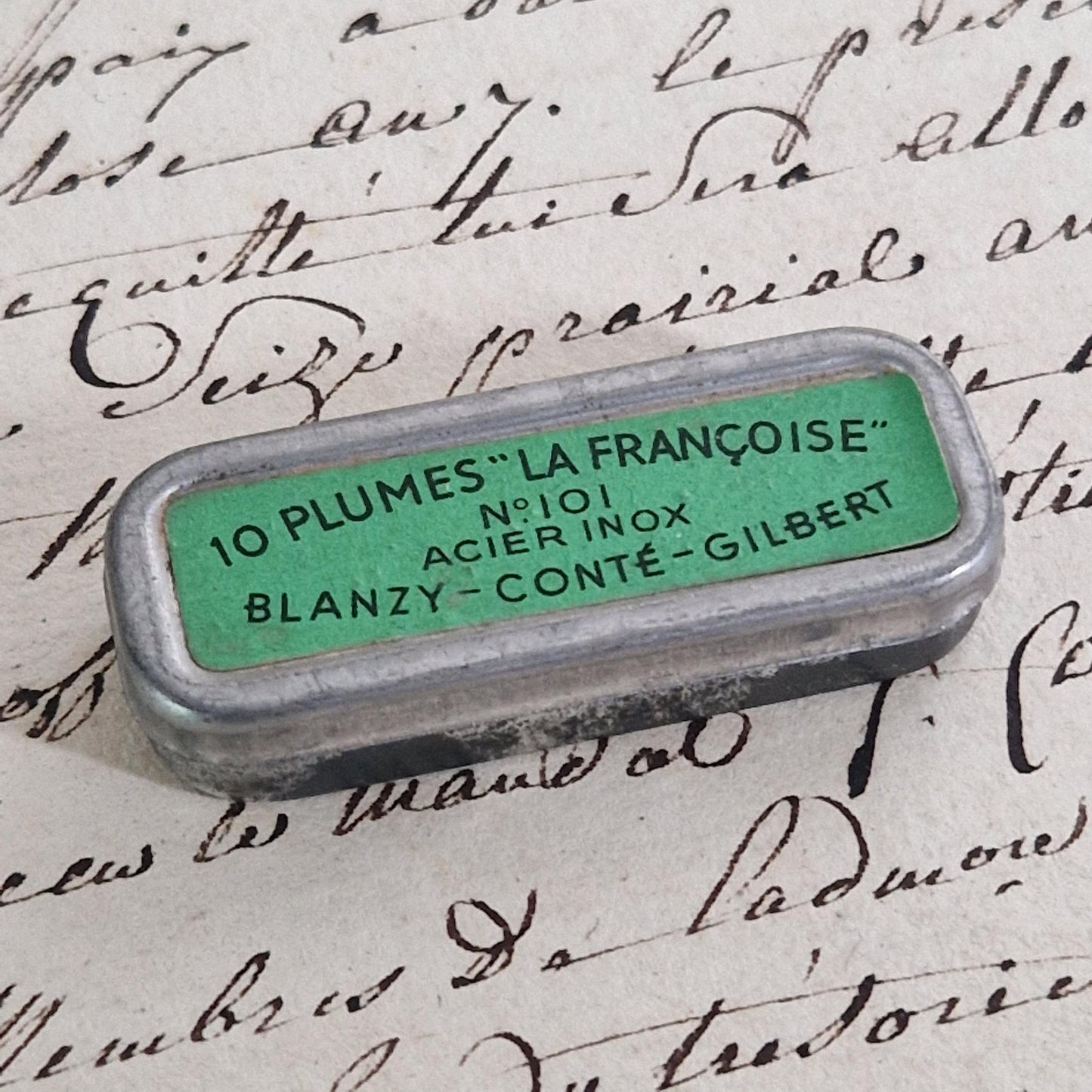 Small box of 10 "La Française n°101" nibs, Blanzy