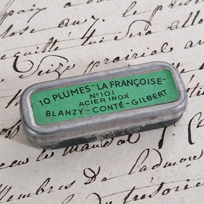 Small box of 10 "La Française n°101" nibs, Blanzy