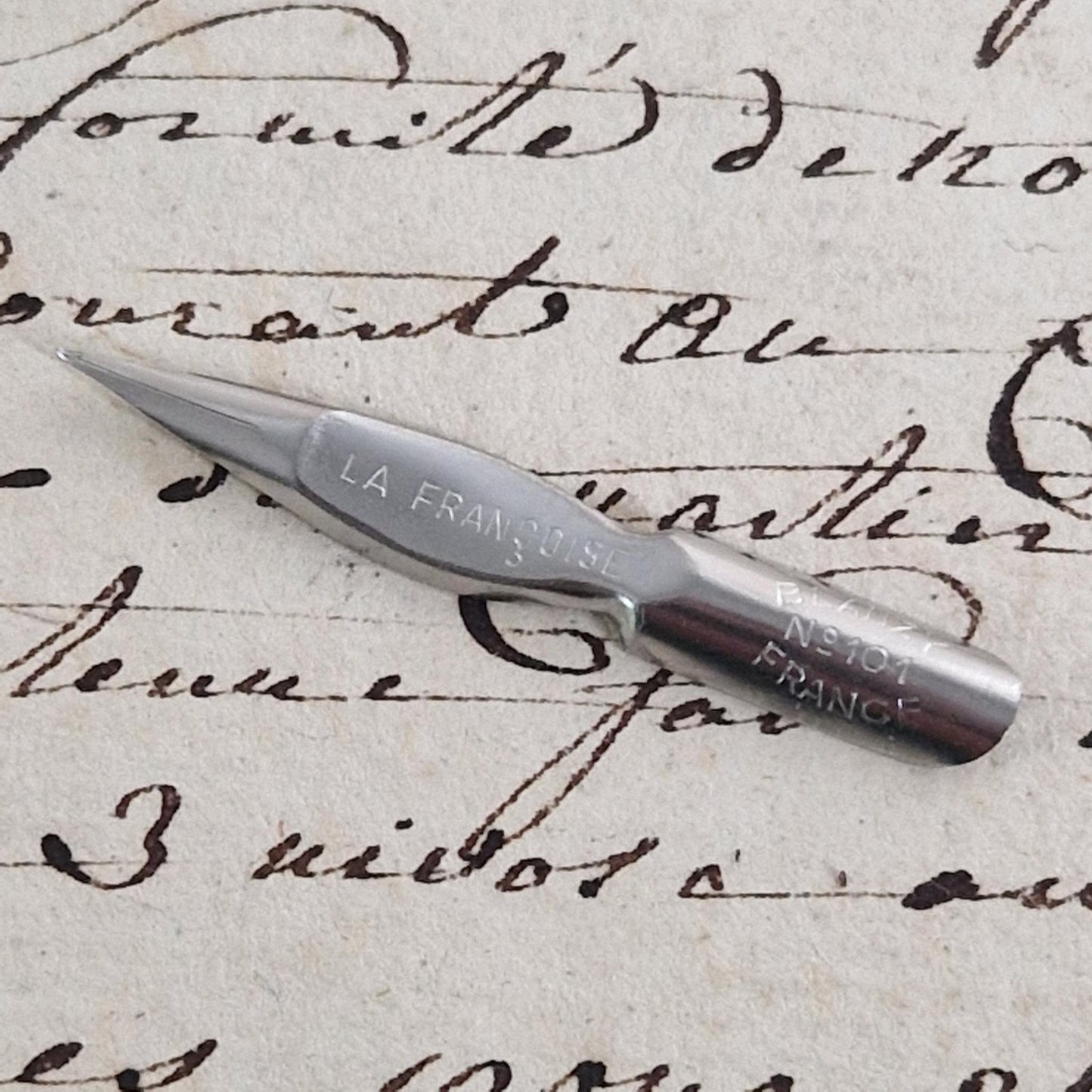 Small box of 10 "La Française n°101" nibs, Blanzy