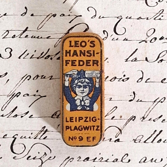 Box of "Leo's Hansi-Feder n°9 EF" nibs, early 20th century