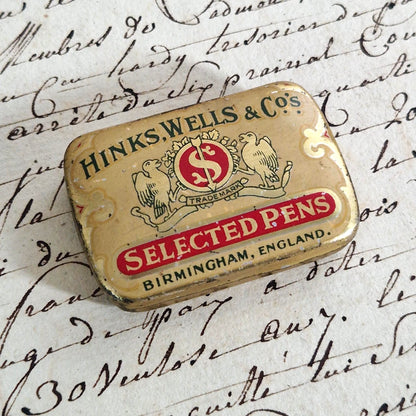 Box of "Hinks, Wells & Co's Selected Pens" nibs