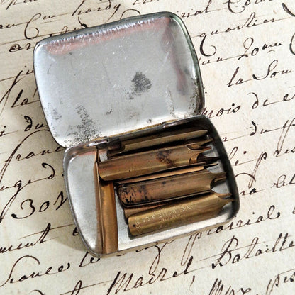 Box of "Hinks, Wells & Co's Selected Pens" nibs