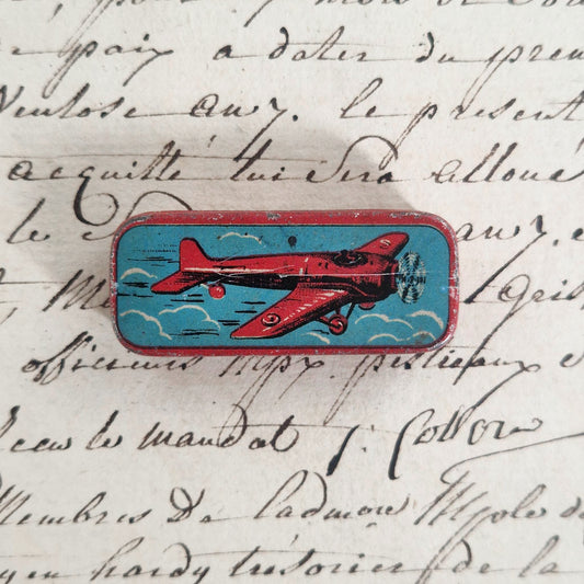 Rare illustrated pen nib box "Avion - Mallat"