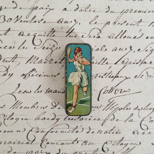 "Tennis Player" illustrated box for pens