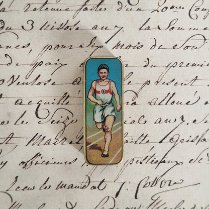 Boîte illustrée « Coureur » pour plumes