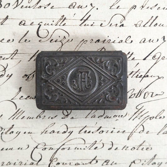 Old pen box monogrammed "J.F.H"