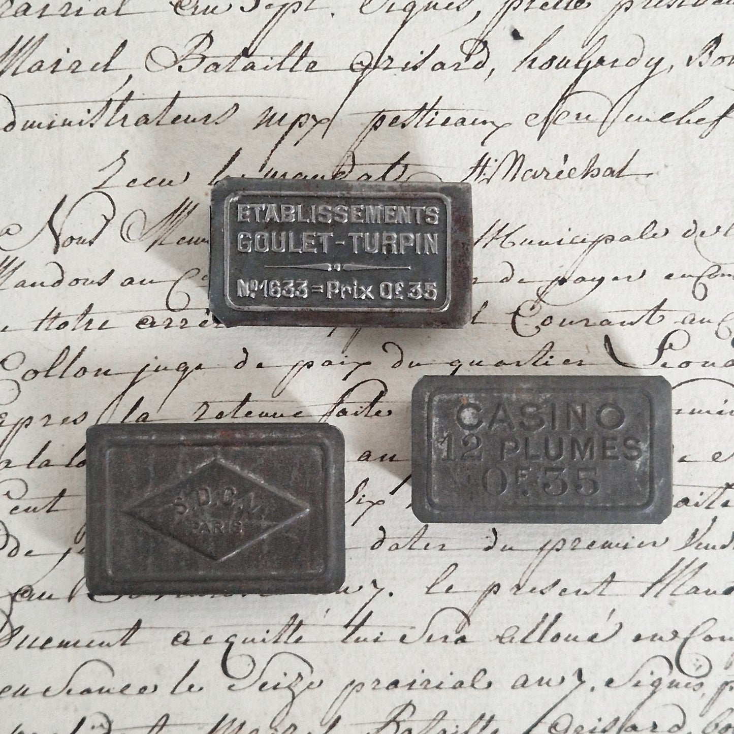 Lot de 3 anciennes boites pour plumes