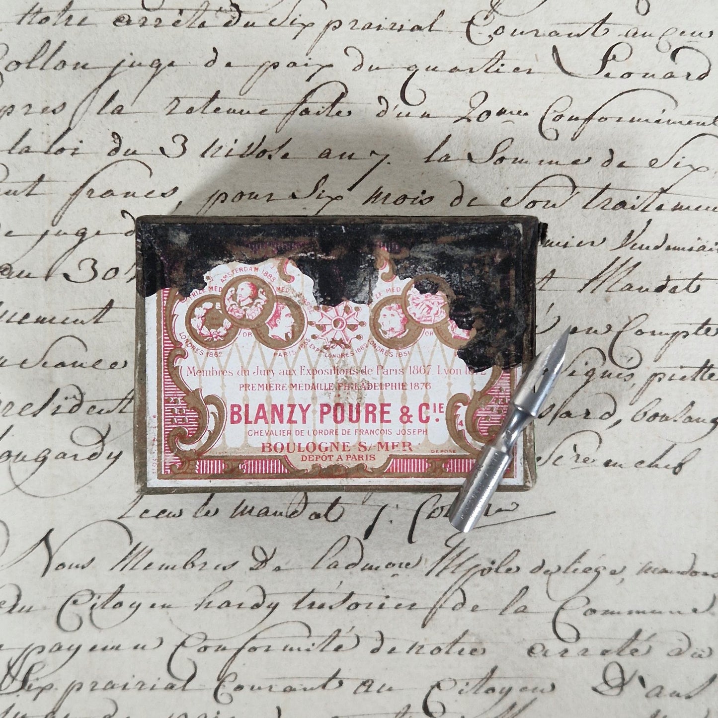 "Monopole" pen nib box - Blanzy Poure & Cie