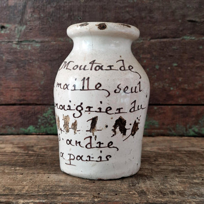 Rare pot à moutarde « Moutarde de Maille » -  XVIIIe siècle