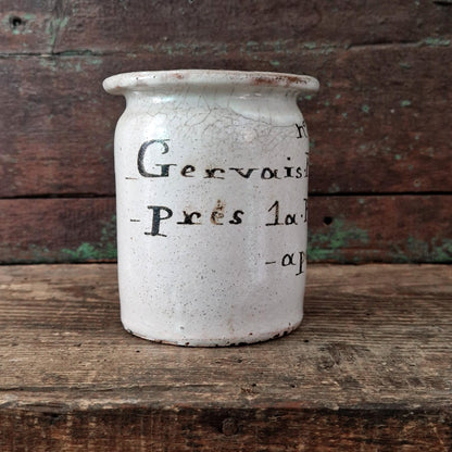 Rare pot publicitaire « Gervais »,  Terre de feu - XVIIIe siècle