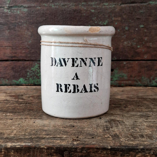 Antique advertising pot "Davenne à Rebais", late 19th century