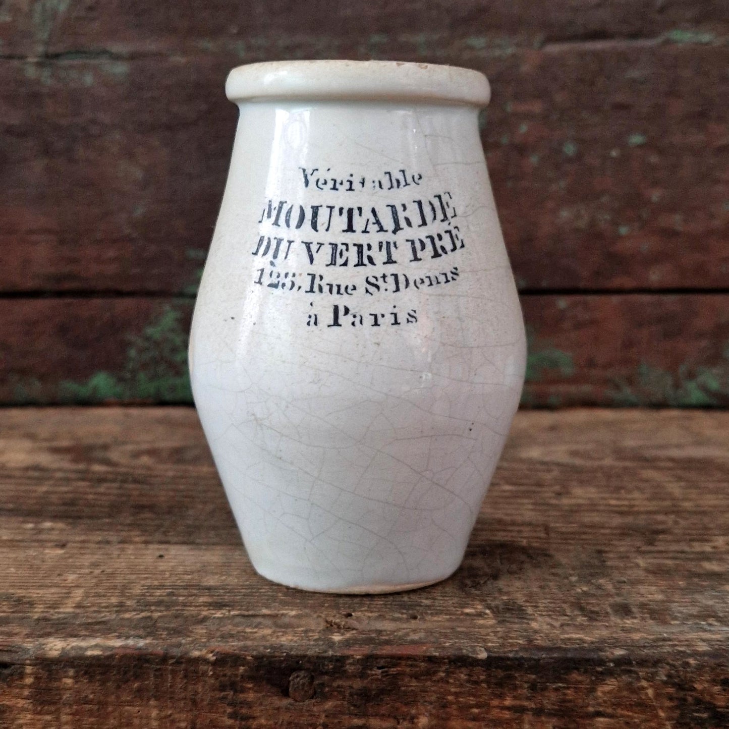 "Véritable Moutarde du Vert Pré" mustard pot, 19th century