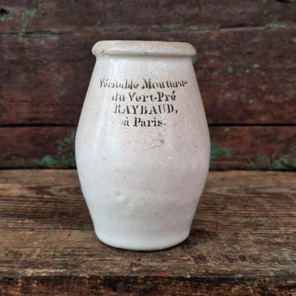 Mustard pot "Moutarde du Vert-Pré - Raybaud à Paris", 19th century