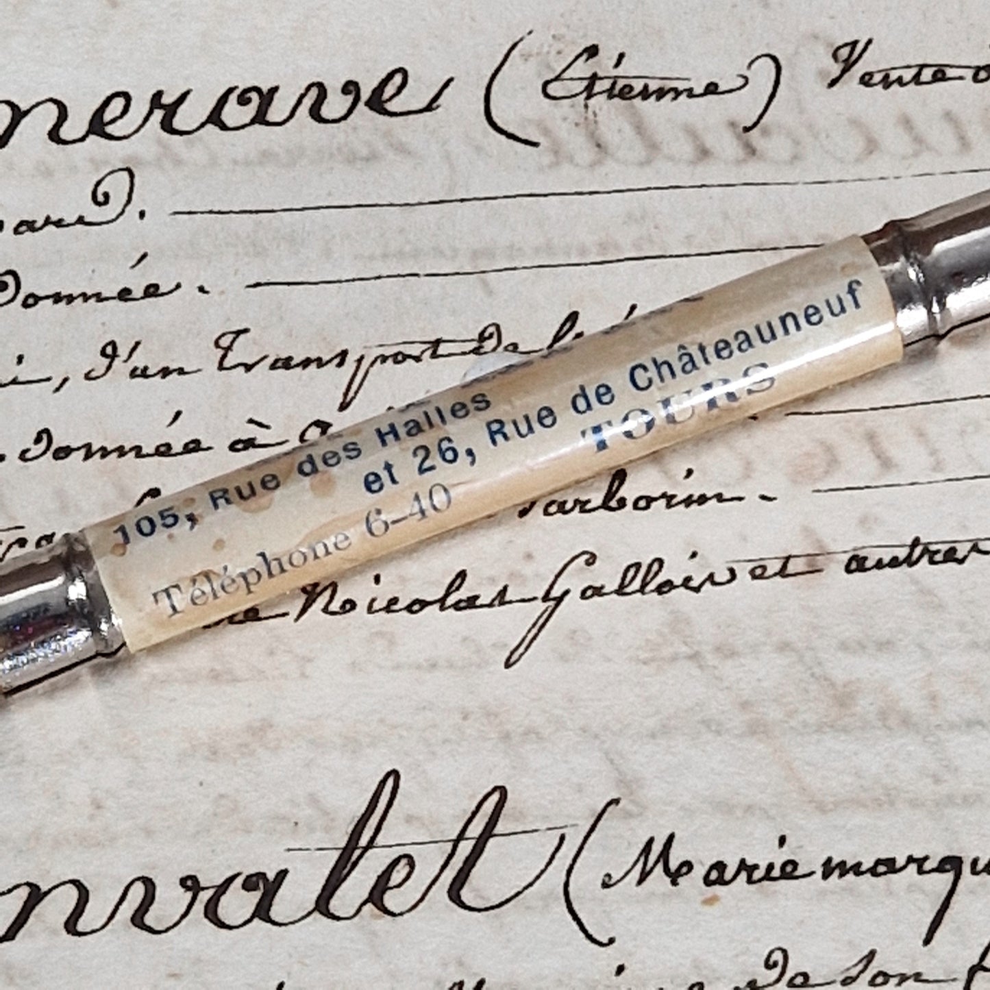 Porte-crayon et porte-plume publicitaire « A. Papin »