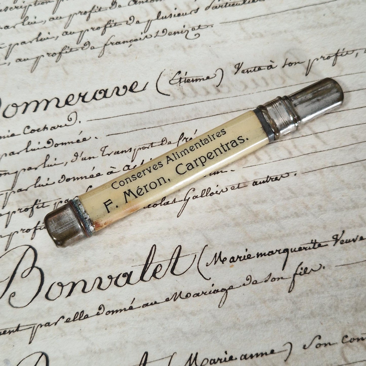 Vintage pencil holder "F. Méron - Berlingots de Carpentras"