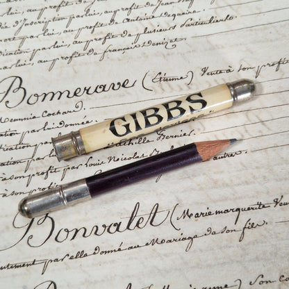 Porte-crayon publicitaire ancien « Gibbs »