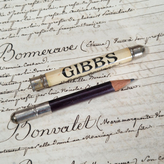 Porte-crayon publicitaire ancien « Gibbs »