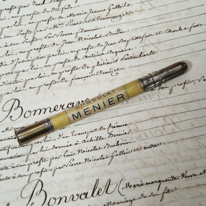 Vintage advertising "Chocolat Menier" pencil holder
