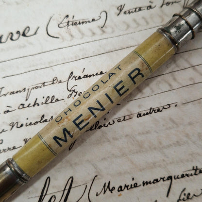 Vintage advertising "Chocolat Menier" pencil holder