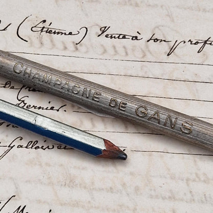 Porte-crayon publicitaire ancien « Champagne de Gans »