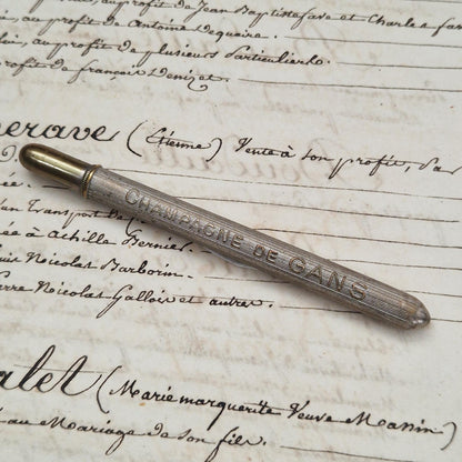 Porte-crayon publicitaire ancien « Champagne de Gans »