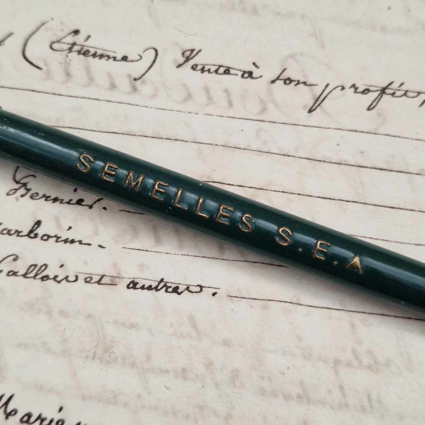 Porte-crayon publicitaire ancien « Semelles S.E.A »