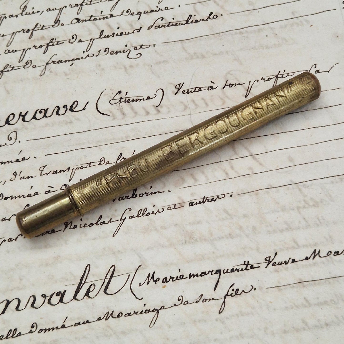 "Bergougnan Tire" advertising pencil holder