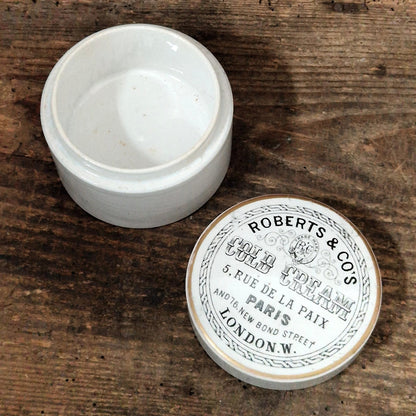 Rare pot à crème « Roberts & Co's Cold Cream - Paris, London »