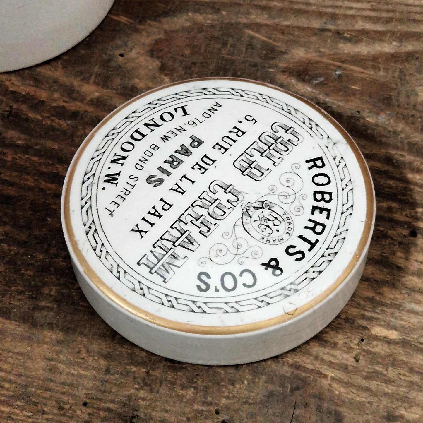 Rare pot à crème « Roberts & Co's Cold Cream - Paris, London »