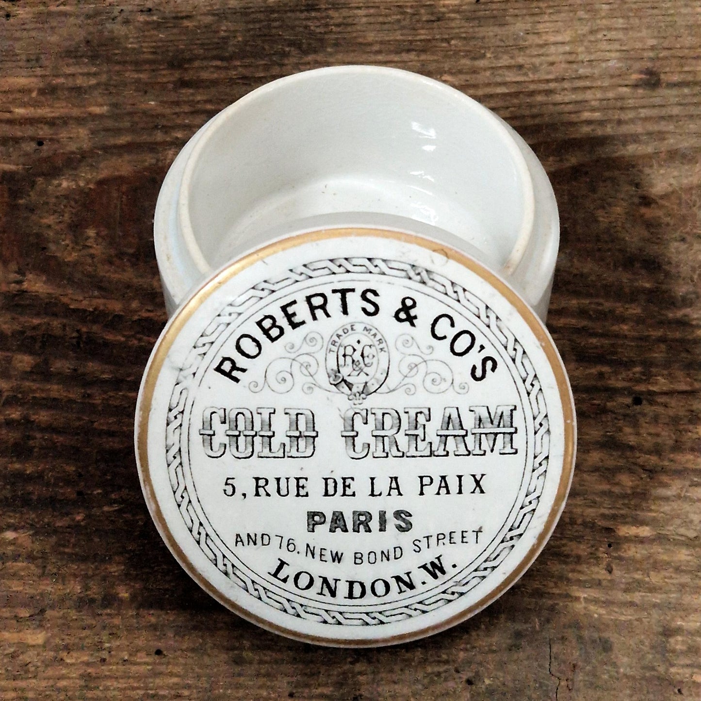 Rare pot à crème « Roberts & Co's Cold Cream - Paris, London »