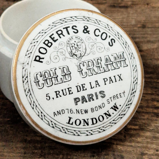 Rare pot à crème « Roberts & Co's Cold Cream - Paris, London »
