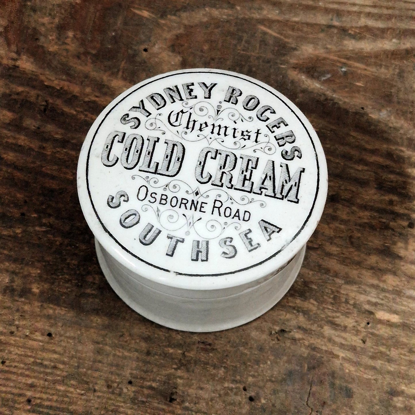 Ancien pot cosmétique « Sydney Rogers Cold Cream - Southsea »
