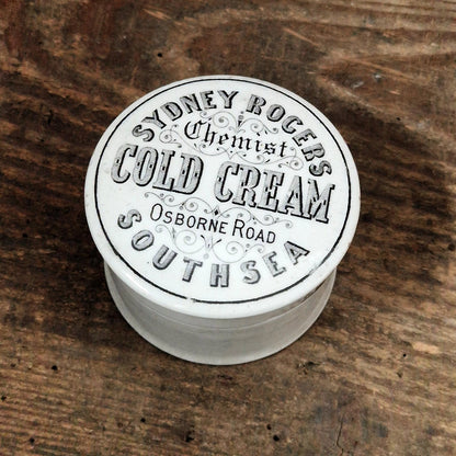 Ancien pot cosmétique « Sydney Rogers Cold Cream - Southsea »