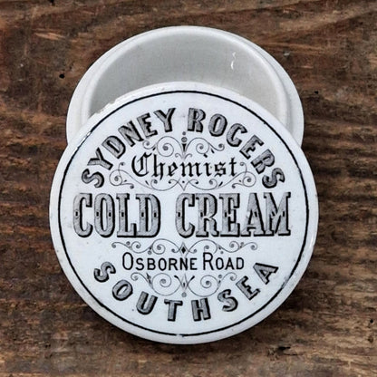Ancien pot cosmétique « Sydney Rogers Cold Cream - Southsea »