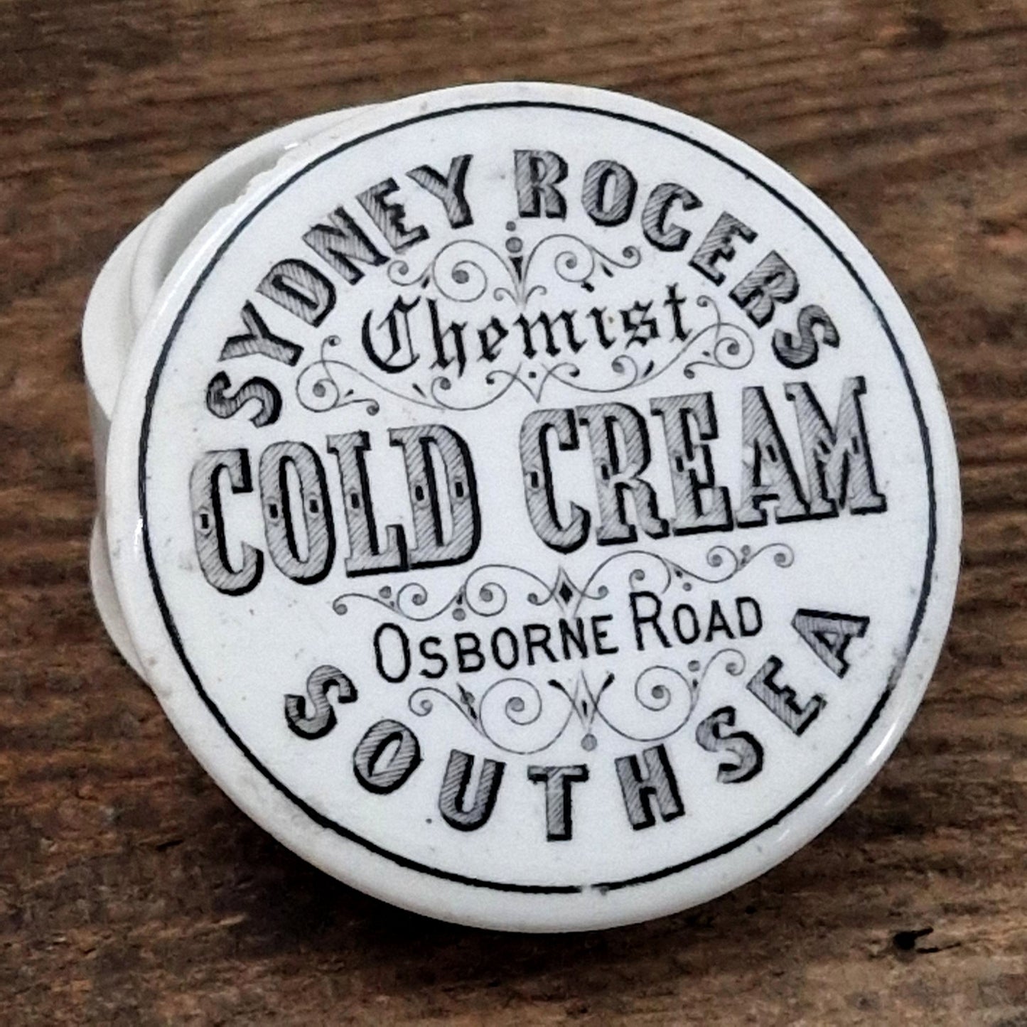 Ancien pot cosmétique « Sydney Rogers Cold Cream - Southsea »