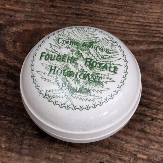 "Fougère Royale" shaving cream pot, Houbigant Paris