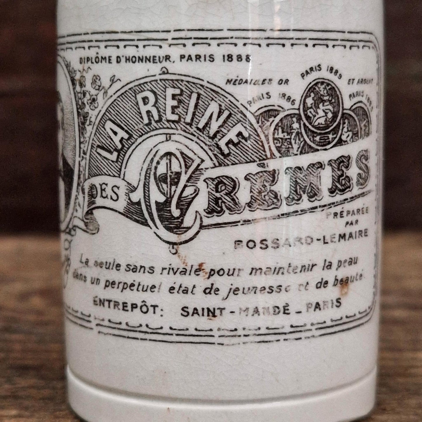 Ancien pot publicitaire « La Reine des Crèmes »