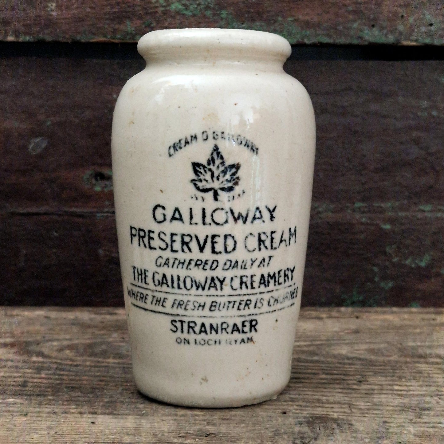 Advertising cream pot "Galloway Preserved Cream"