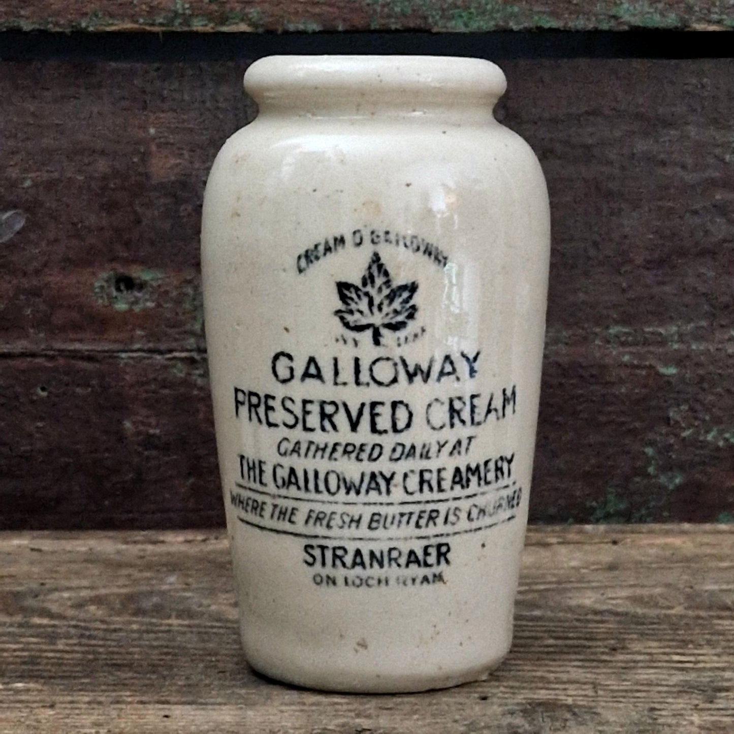 Advertising cream pot "Galloway Preserved Cream"