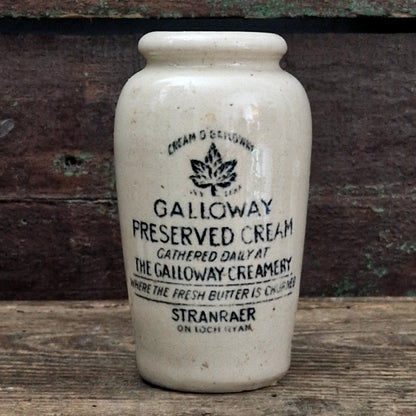Advertising cream pot "Galloway Preserved Cream"