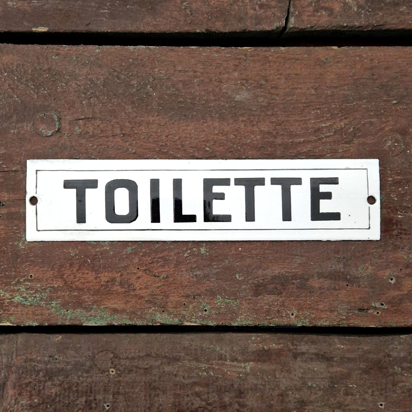 Ancienne plaque émaillée « TOILETTE »