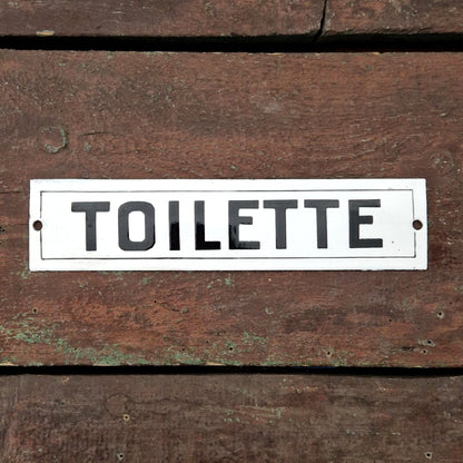 Ancienne plaque émaillée « TOILETTE »