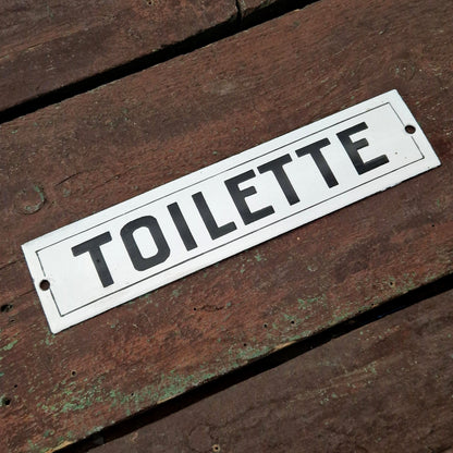 Ancienne plaque émaillée « TOILETTE »