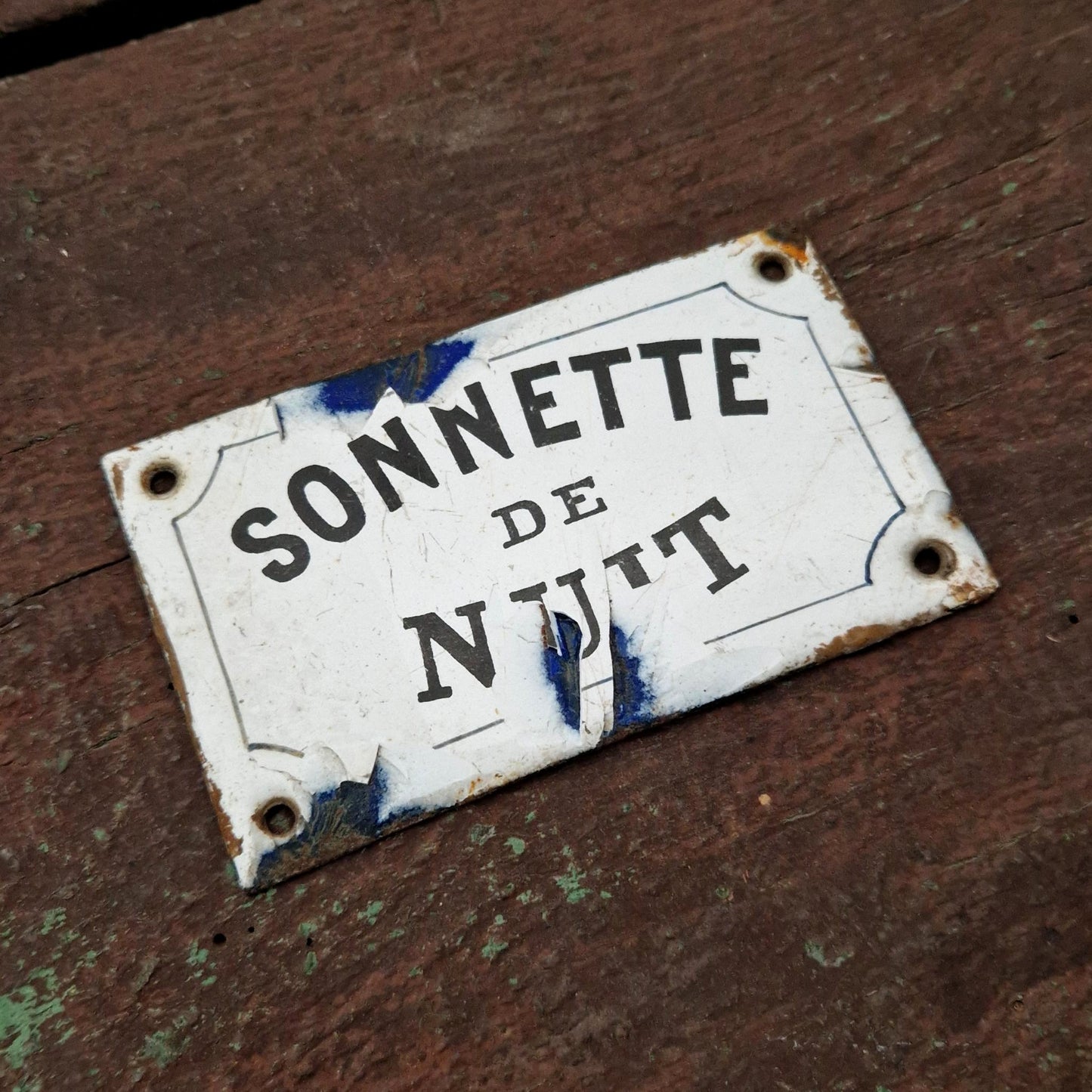 Plaque émaillée « Sonnette de nuit »
